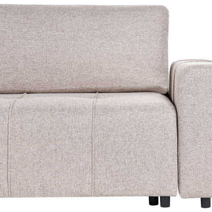 Three Corner Sofa Bed Right Handed Light Brown Fabric With Storage Thickly Padded Cushions Modern Style