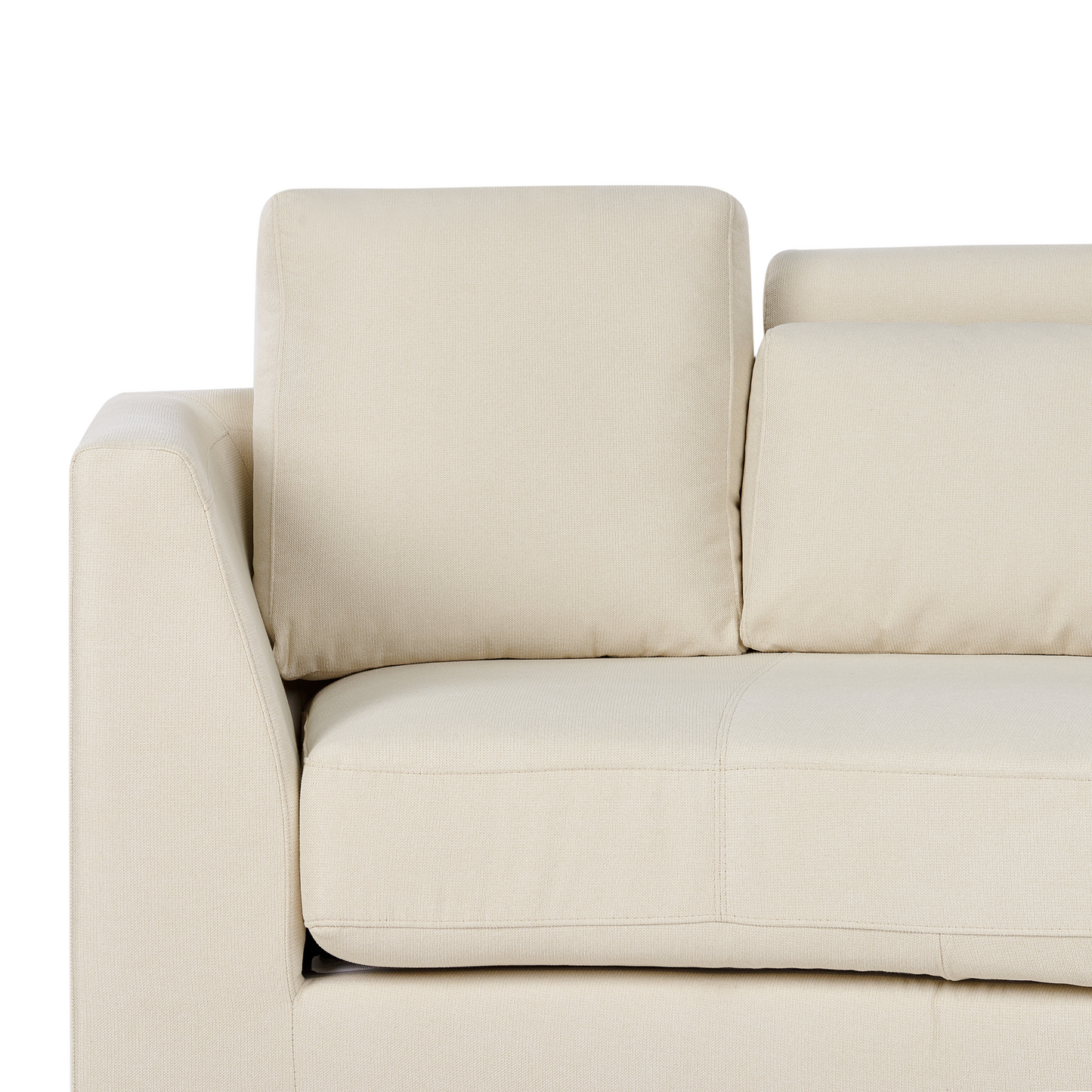 Curved Modular Sofa 7-Seater Beige With Adjustable Headrests