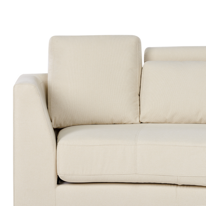 Curved Modular Sofa 7-Seater Beige With Adjustable Headrests