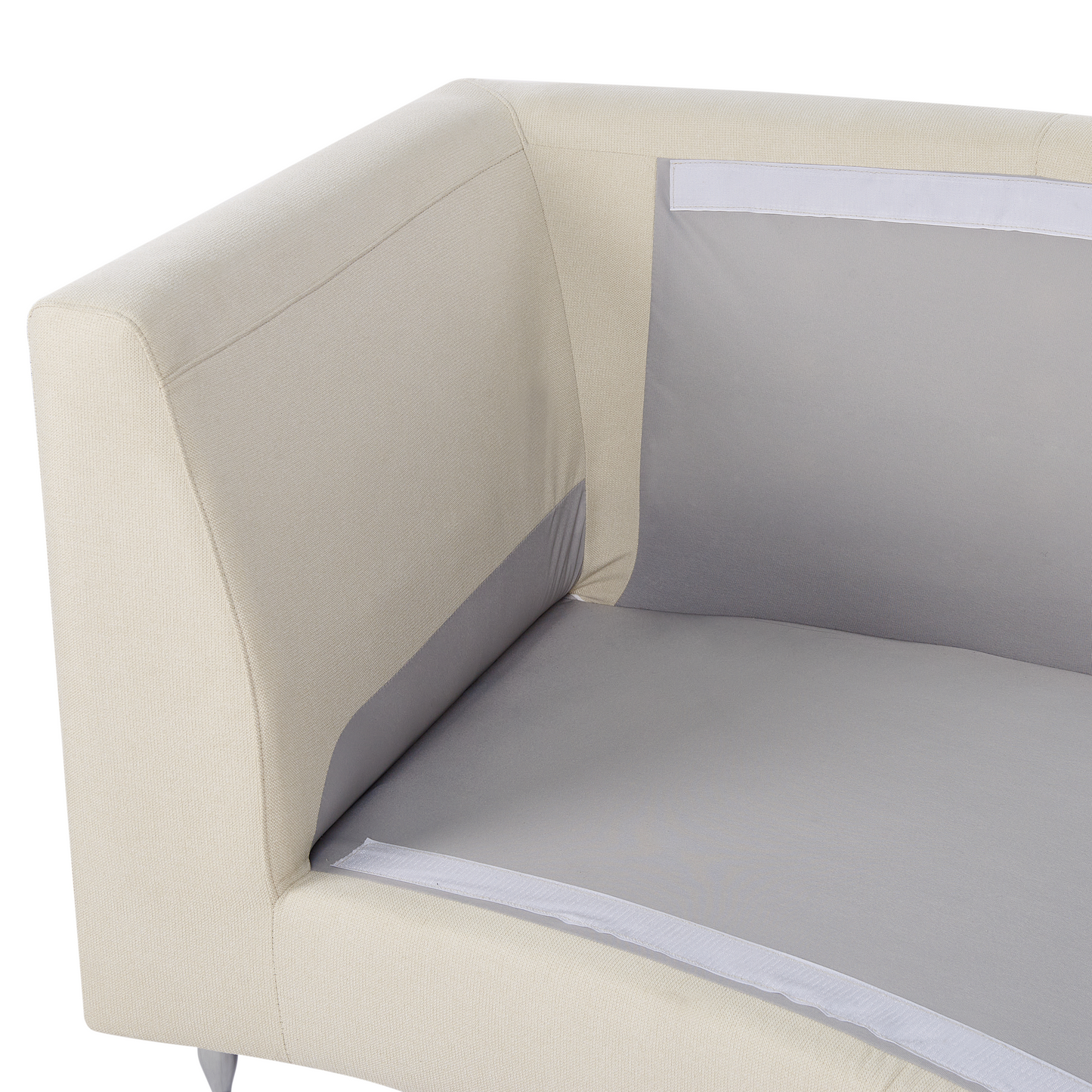Curved Modular Sofa 7-Seater Beige With Adjustable Headrests