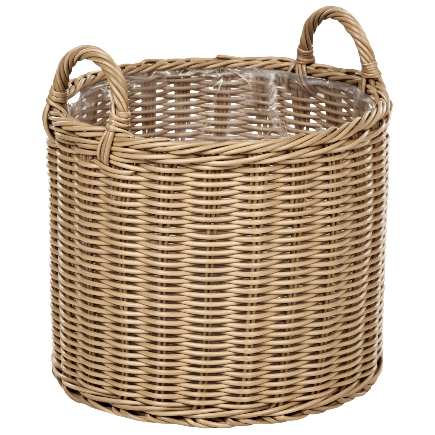 Plant Baskets 3 Pack Natural Brown PE Rattan Round