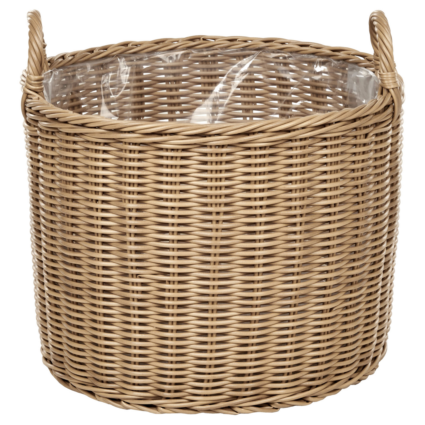 Plant Baskets 3 Pack Natural Brown PE Rattan Round