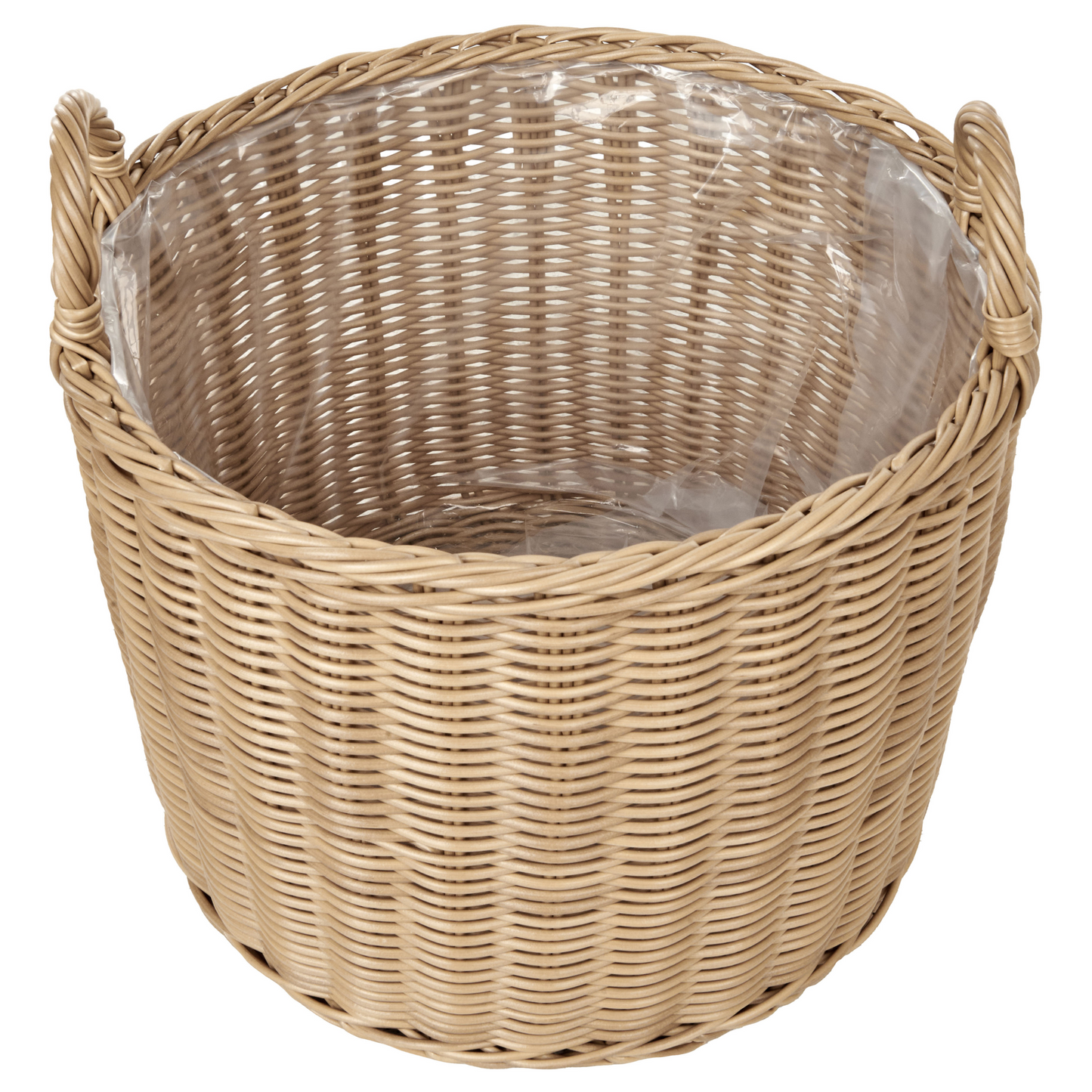 Plant Baskets 3 Pack Natural Brown PE Rattan Round