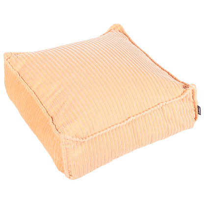 Peach Pink Floor Cushion 55 x 55cm Cotton Velvet Pouffe