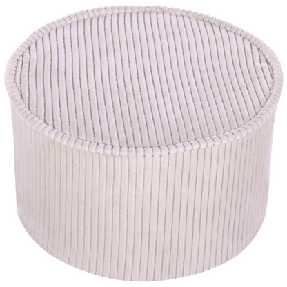 Pouffe Light Beige Cotton 40 x 25 Round Corduroy