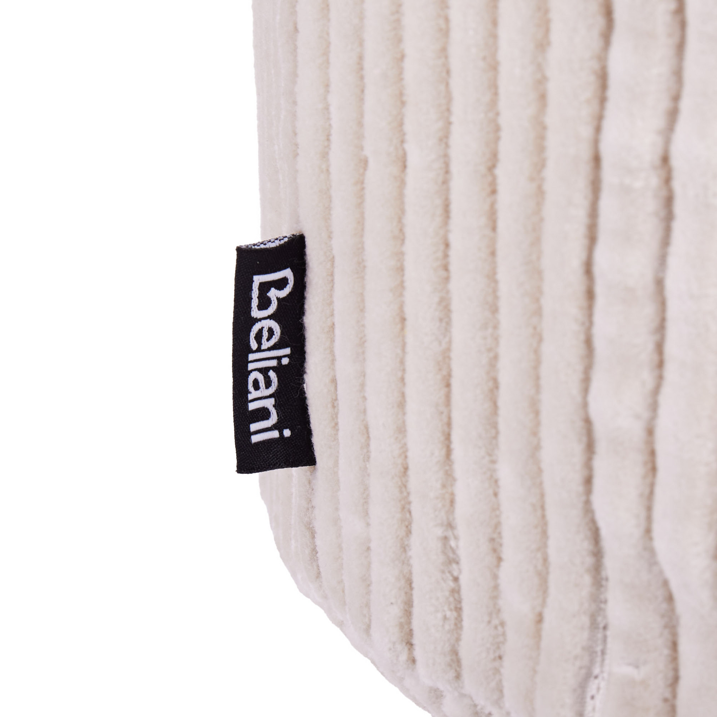 Pouffe Light Beige Cotton 40 x 25 Round Corduroy