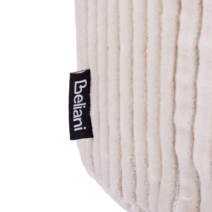 Pouffe Light Beige Cotton 40 x 25 Round Corduroy