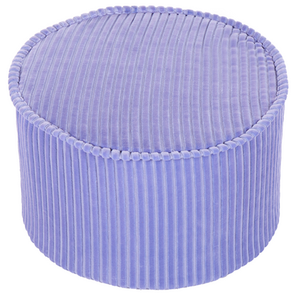Pouffe 40 x 25cm Light Violet Corduroy Ribbed Velvet Cover