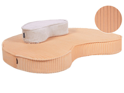 Peach Pink Bean Floor Cushion 90 x 75 x 10cm Corduroy Pouffe