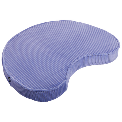 Floor Cushion Violet And Beige Cotton Bean Shaped Pouffe With Velvet Ribbed Corduroy 90 x 75 x 10cm