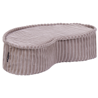 Floor Cushion Set Bean Shaped Beige Brown Cotton Velvet Corduroy 90 x 75 x 10cm