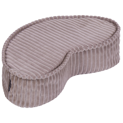 Floor Cushion Set Bean Shaped Beige Brown Cotton Velvet Corduroy 90 x 75 x 10cm