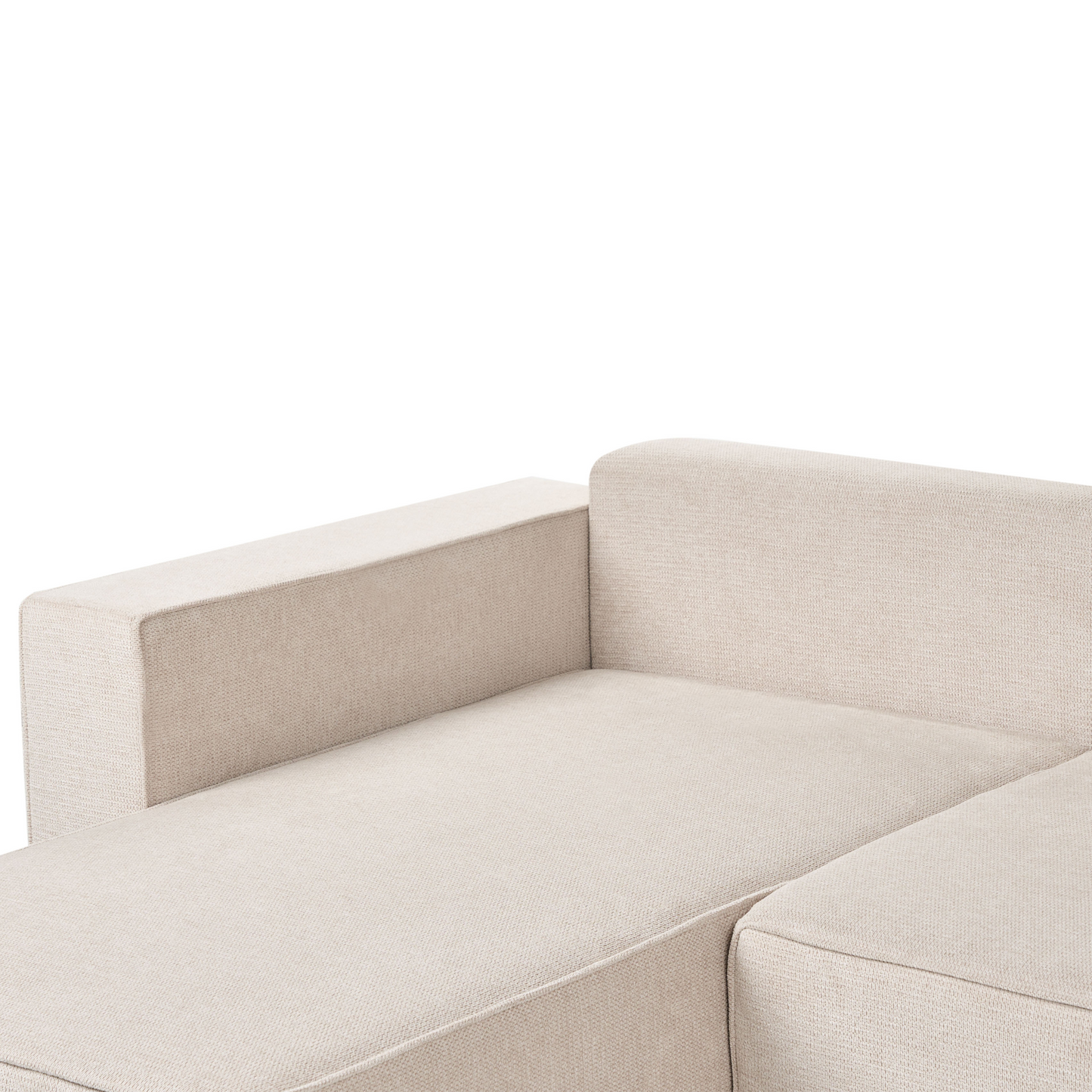 4-Seater U-Shaped Sofa Beige Fabric with Storage Sleeper