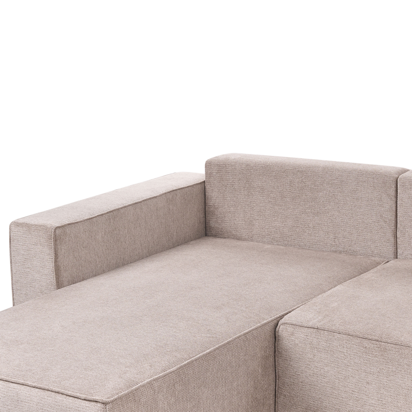 Four Seater U Shaped Sofa Light Brown Polyester With Storage And Sleep Function