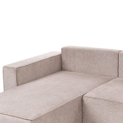 Four Seater U Shaped Sofa Light Brown Polyester With Storage And Sleep Function