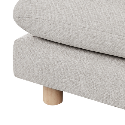 Ottoman Beige Fabric Cushioned Lounge With Movable Cushions