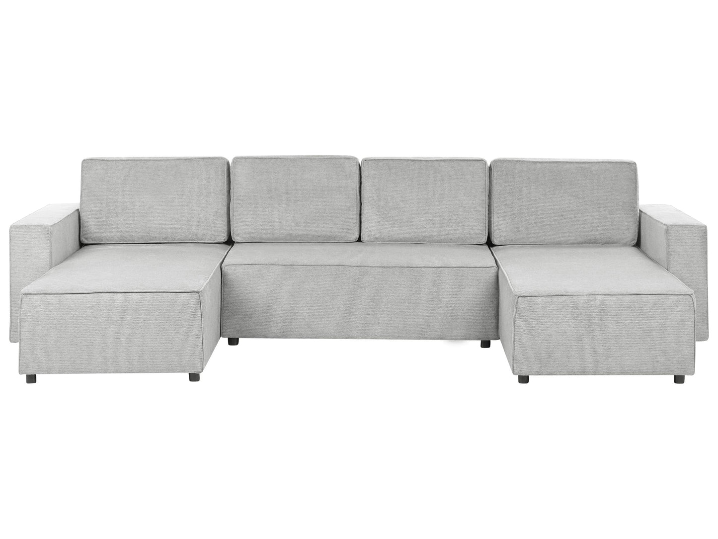 4 Seater U-Shaped Sofa Storage And Sleeping Function Grey