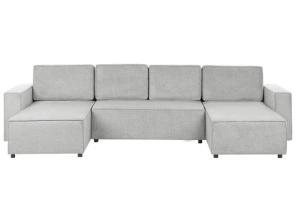 4 Seater U-Shaped Sofa Storage And Sleeping Function Grey