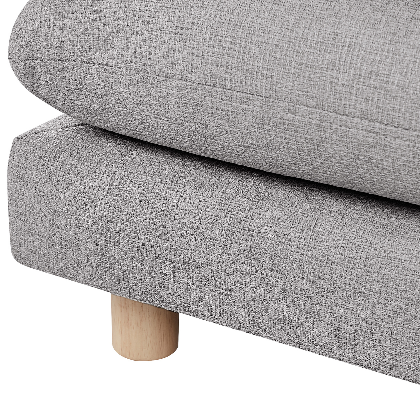 Ottoman Grey Fabric Upholstered Movable Cushions