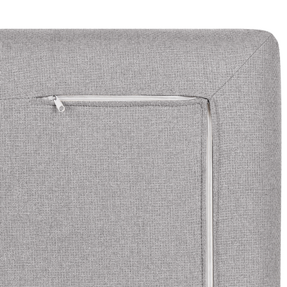 Ottoman Grey Fabric Upholstered Movable Cushions
