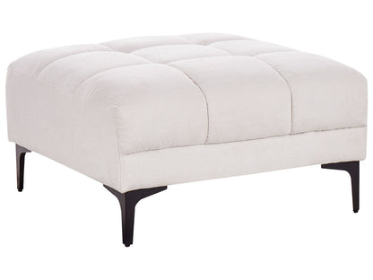 Ottoman Tufted Off-White Fabric Footrest 80 x 88 x 41cm
