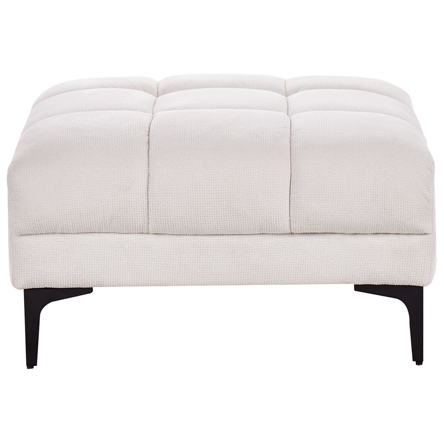 Ottoman Tufted Off-White Fabric Footrest 80 x 88 x 41cm
