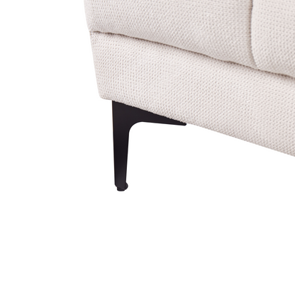 Ottoman Tufted Off-White Fabric Footrest 80 x 88 x 41cm