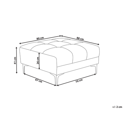 Ottoman Tufted Off-White Fabric Footrest 80 x 88 x 41cm