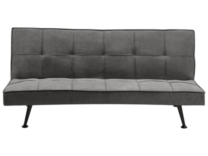 Fabric Sofa Bed 3 Seater Dark Grey Quilted Click Clack