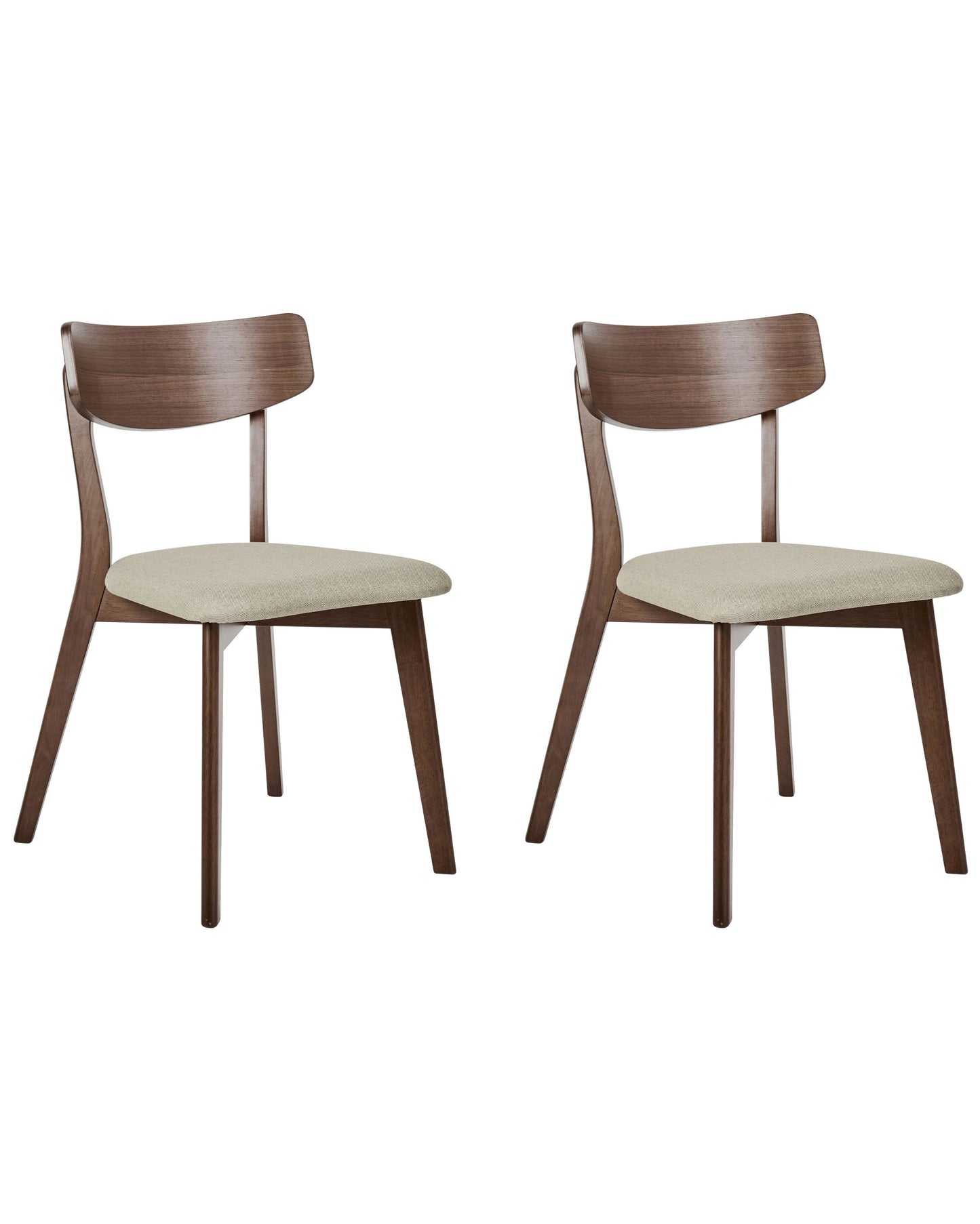 Timberline Armless Retro Dining Chairs Set Of 2 Brown Rubberwood Beige