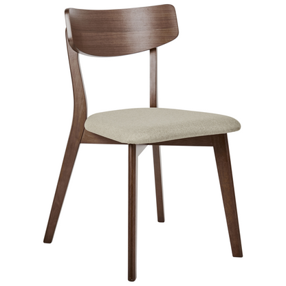 Timberline Armless Retro Dining Chairs Set Of 2 Brown Rubberwood Beige
