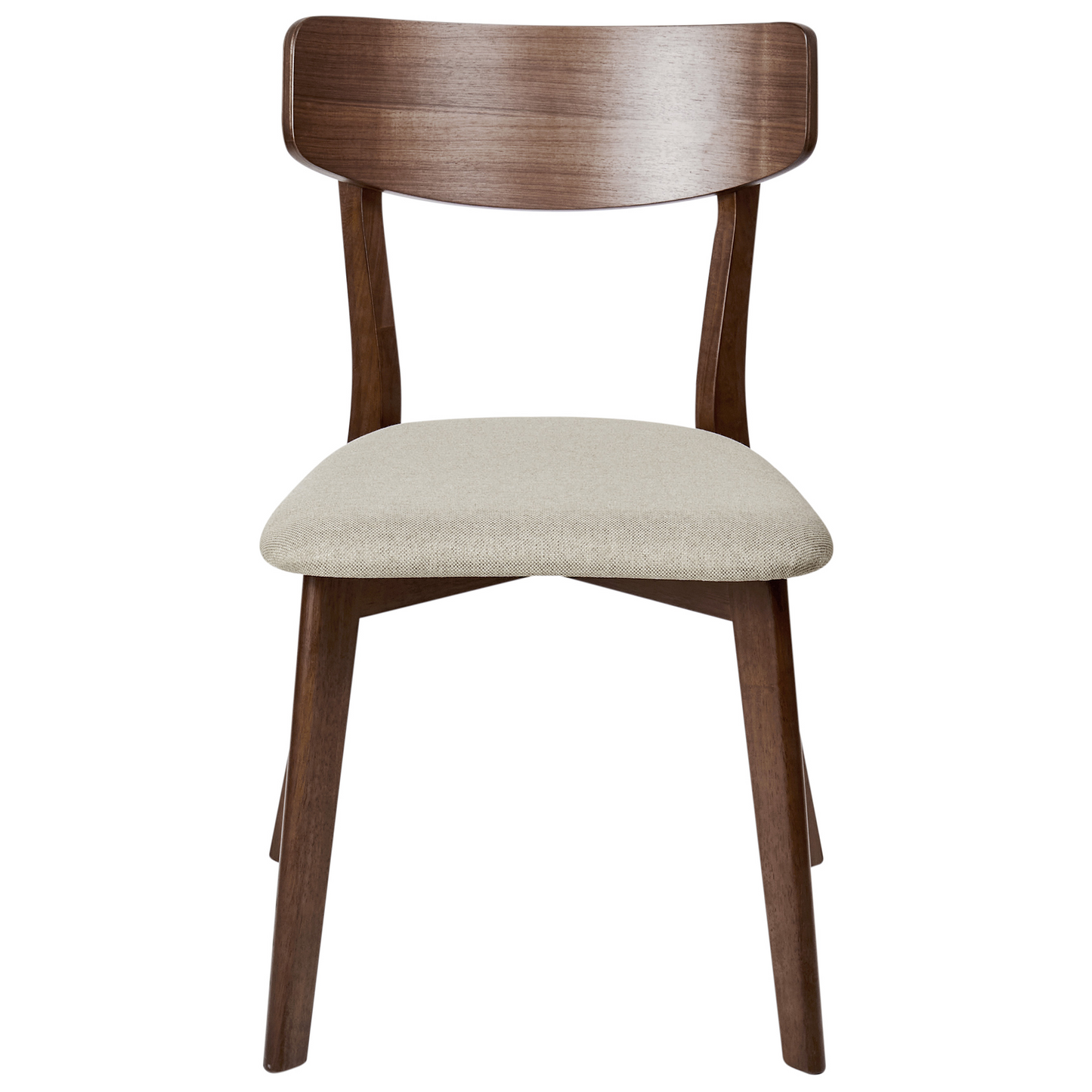 Timberline Armless Retro Dining Chairs Set Of 2 Brown Rubberwood Beige