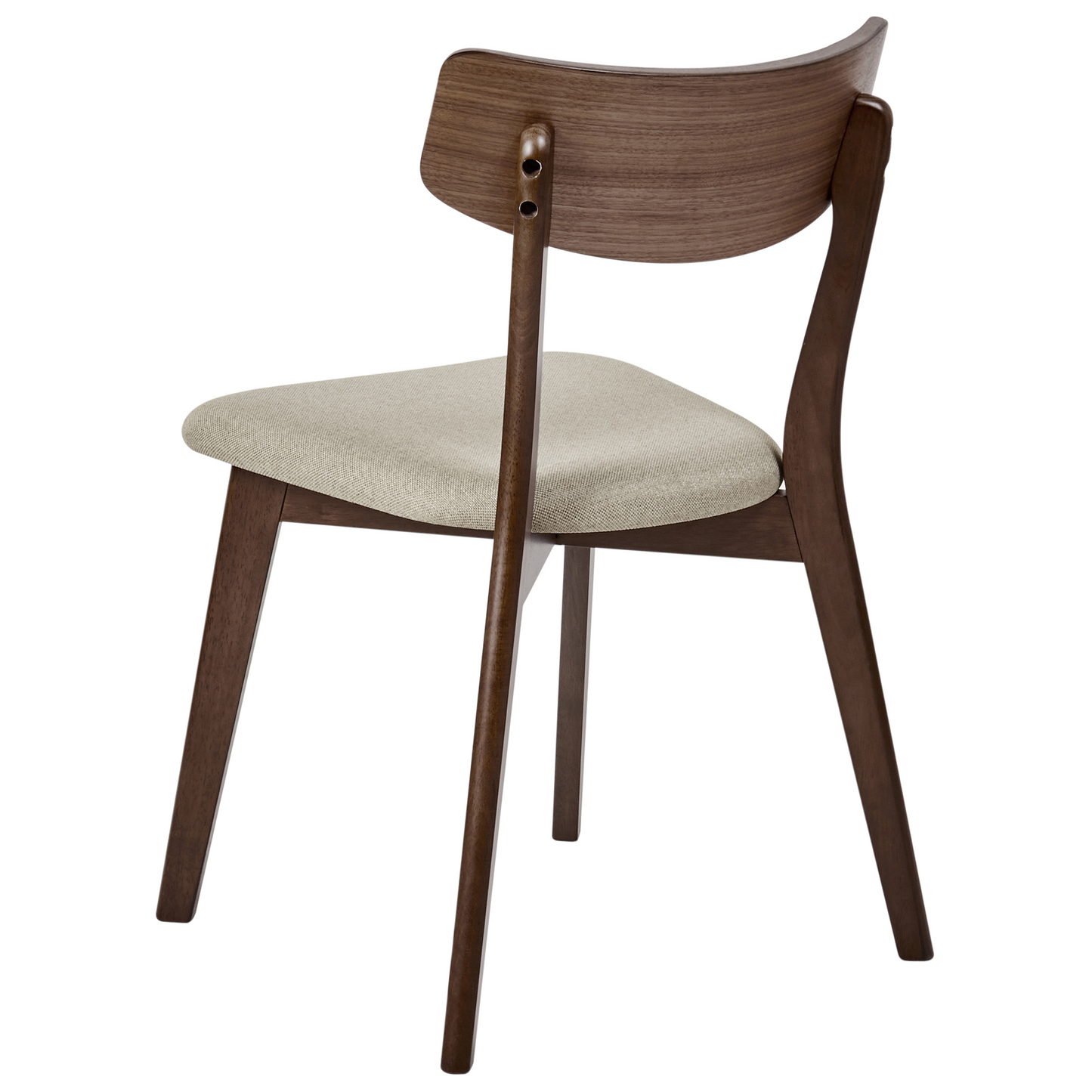 Timberline Armless Retro Dining Chairs Set Of 2 Brown Rubberwood Beige