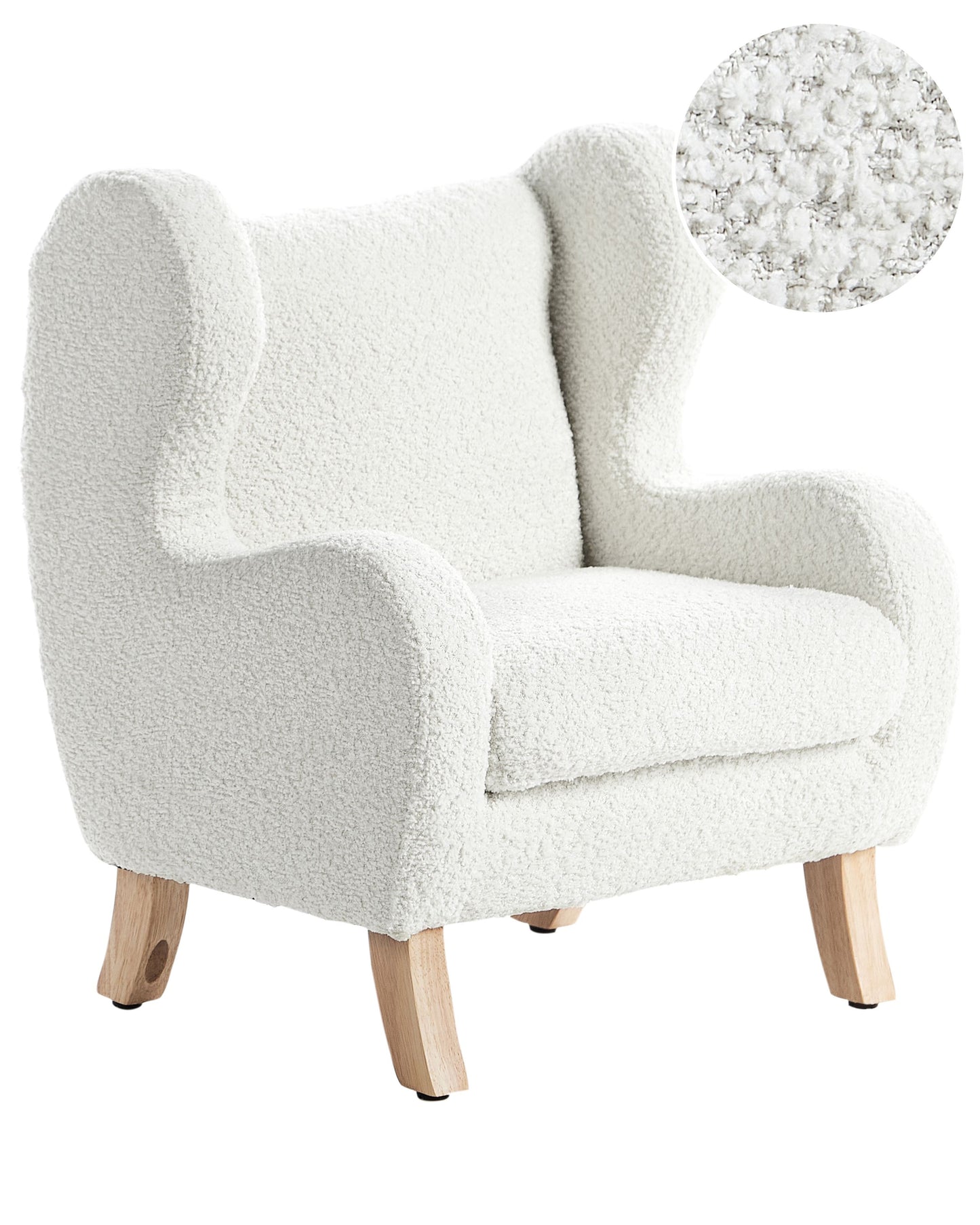 Nest And Nook Nursery Chair Off White Boucle With Armrests For Kids Modern Design