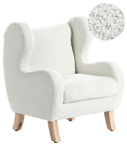 Nest And Nook Nursery Chair Off White Boucle With Armrests For Kids Modern Design