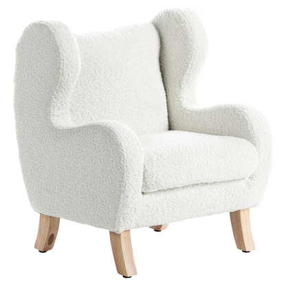 Nest And Nook Nursery Chair Off White Boucle With Armrests For Kids Modern Design
