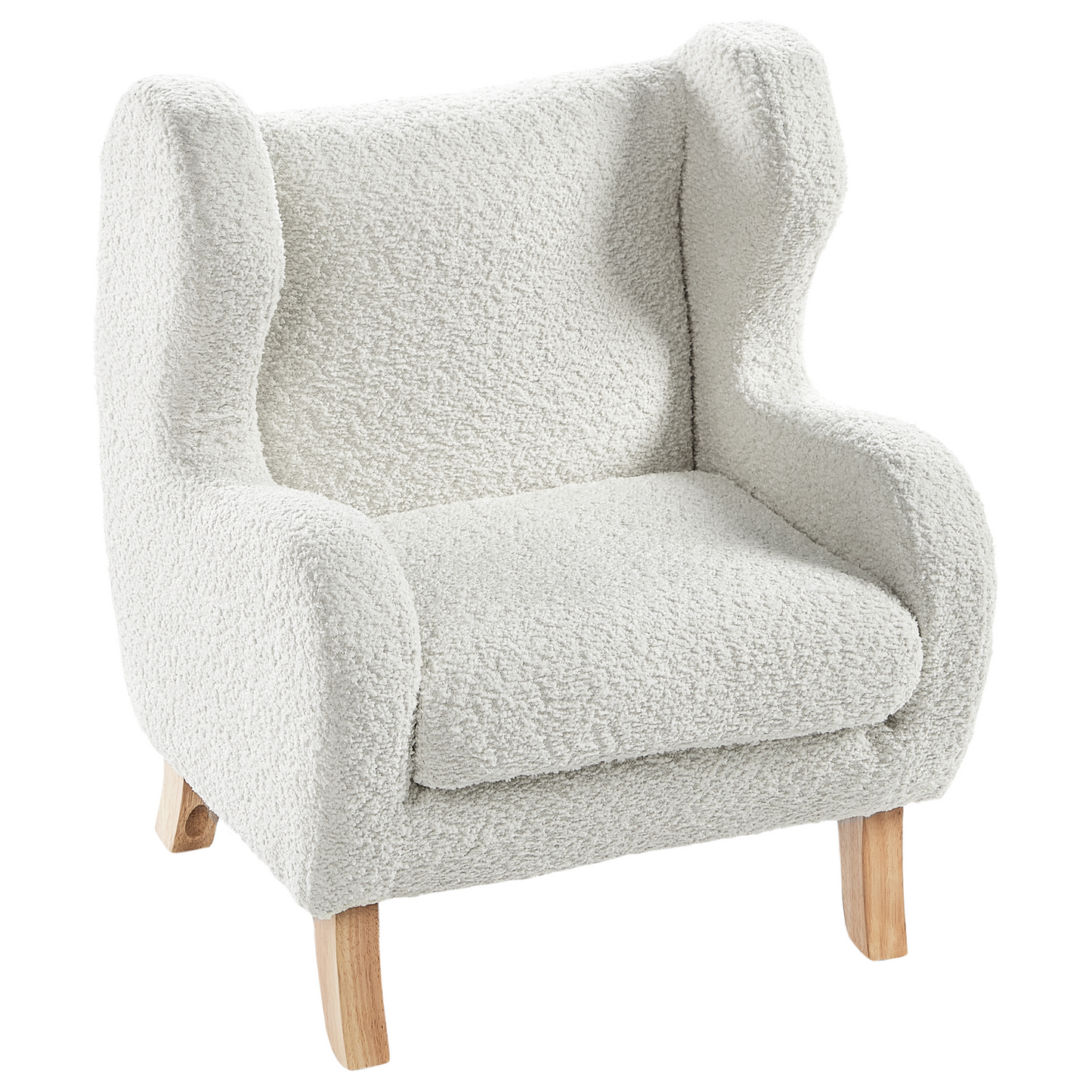 Nest And Nook Nursery Chair Off White Boucle With Armrests For Kids Modern Design