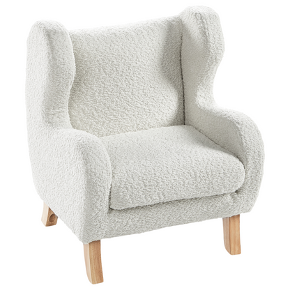 Nest And Nook Nursery Chair Off White Boucle With Armrests For Kids Modern Design