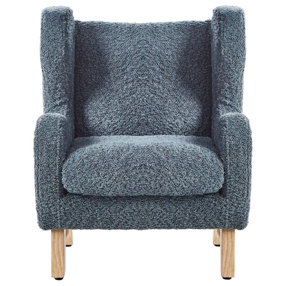 Boucle Armchair With Armrests Dark Blue Chair For Children