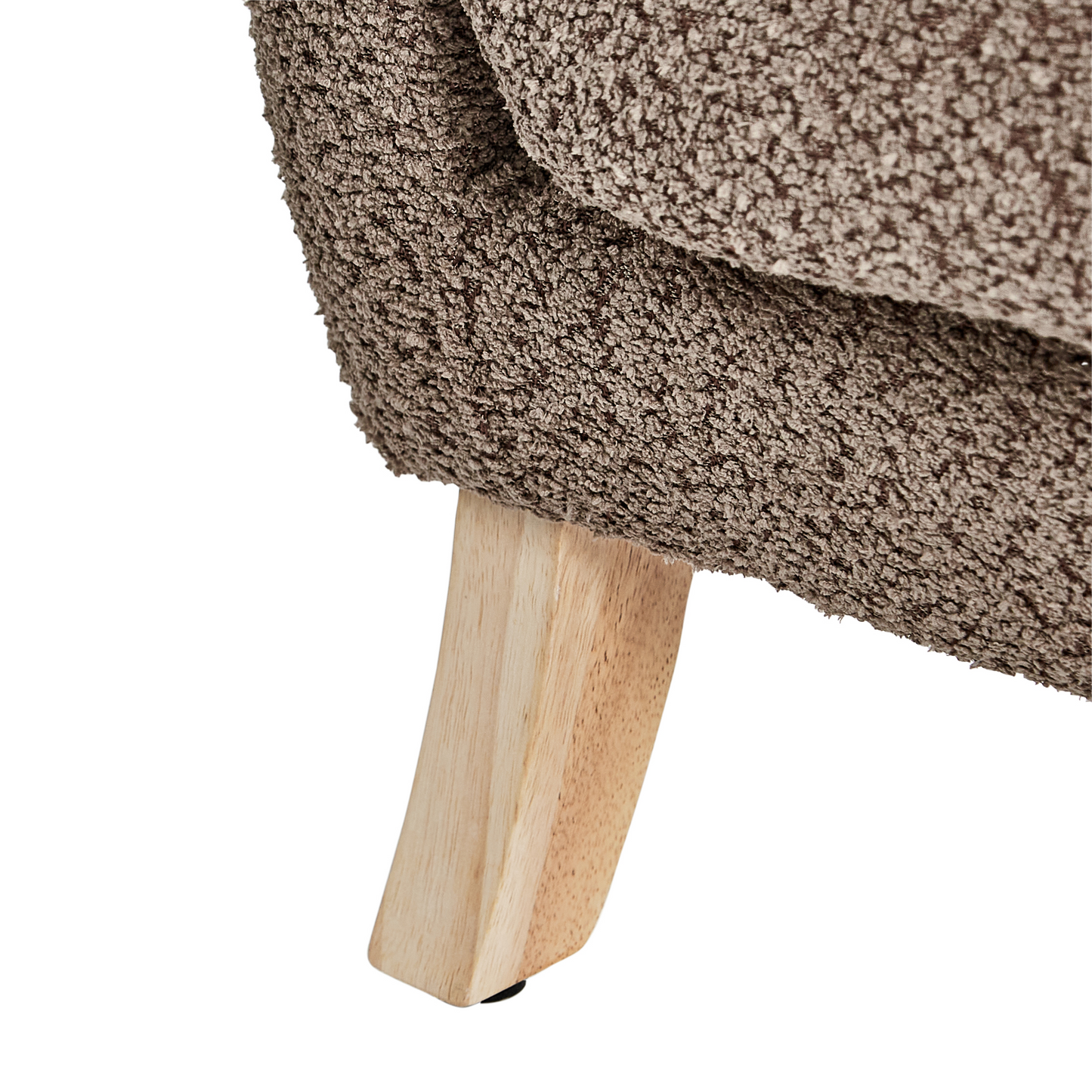 Boucle Armchair for Kids Brown Upholstery with Armrests Modern Nursery Chair