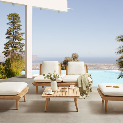 Outdoor 5 Piece Set Light Beige Cushions Boho