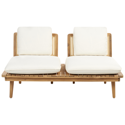Outdoor 5 Piece Set Light Beige Cushions Boho