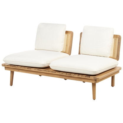 Outdoor 5 Piece Set Light Beige Cushions Boho