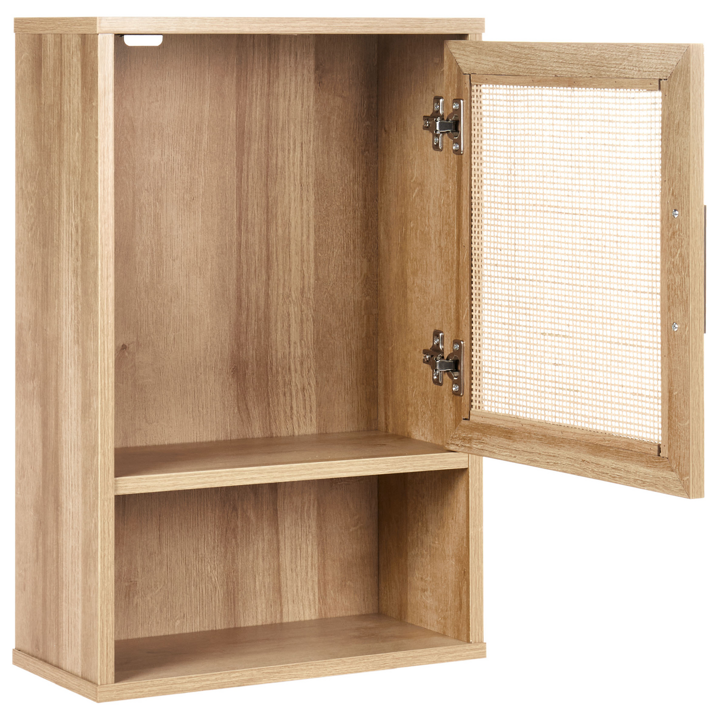 Light Brown Particle Board Cabinet 40 x 60cm Rattan Front