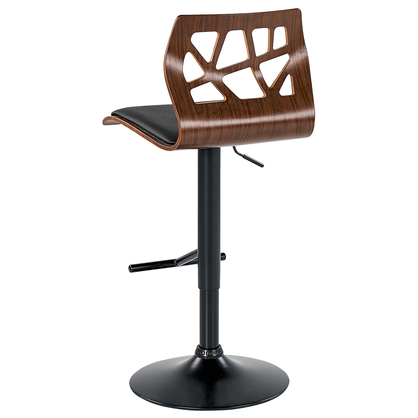 Set of 2 Bar Stools Brown Faux Leather Swivel Height Adjustable