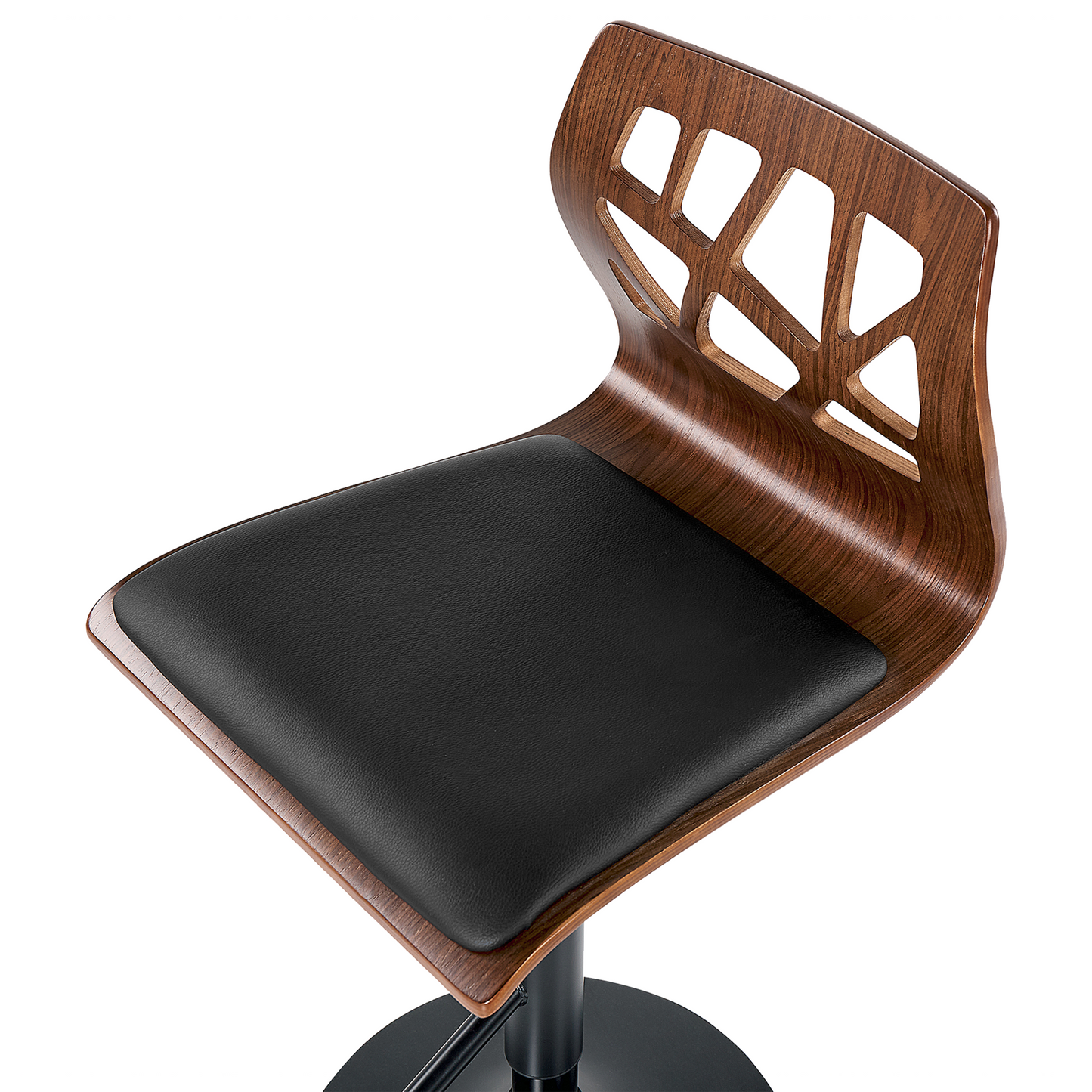 Set of 2 Bar Stools Brown Faux Leather Swivel Height Adjustable