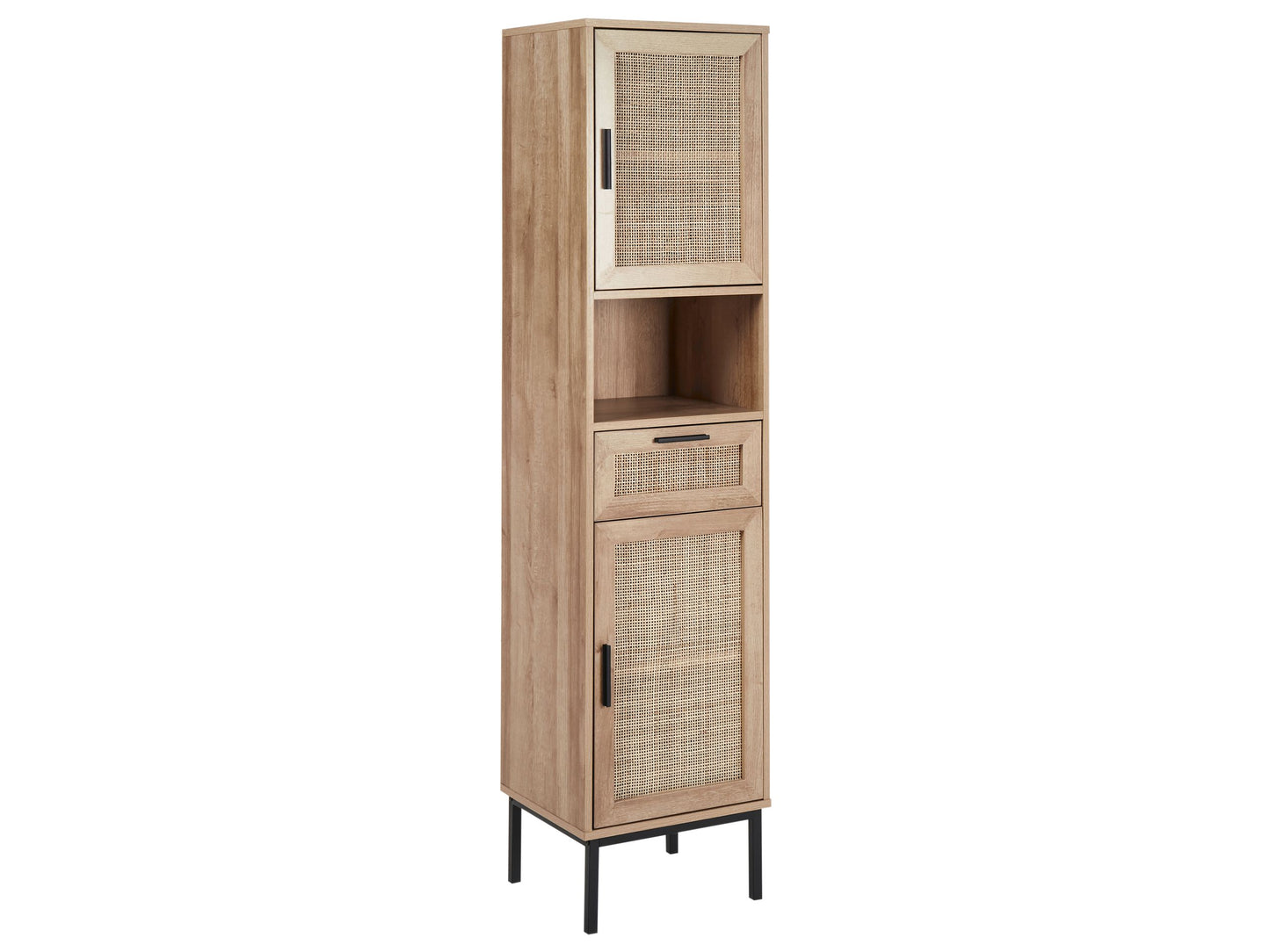 Bathroom Cabinet With Rattan Front Braided Design 40 x 165cm