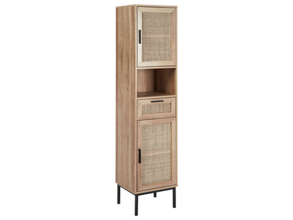 Bathroom Cabinet With Rattan Front Braided Design 40 x 165cm