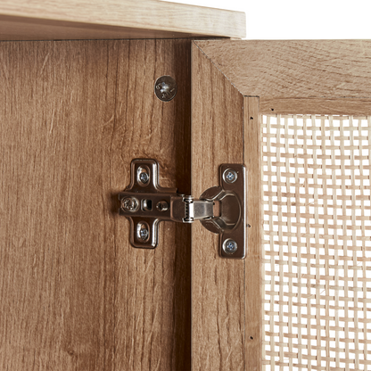 Bathroom Cabinet With Rattan Front Braided Design 40 x 165cm
