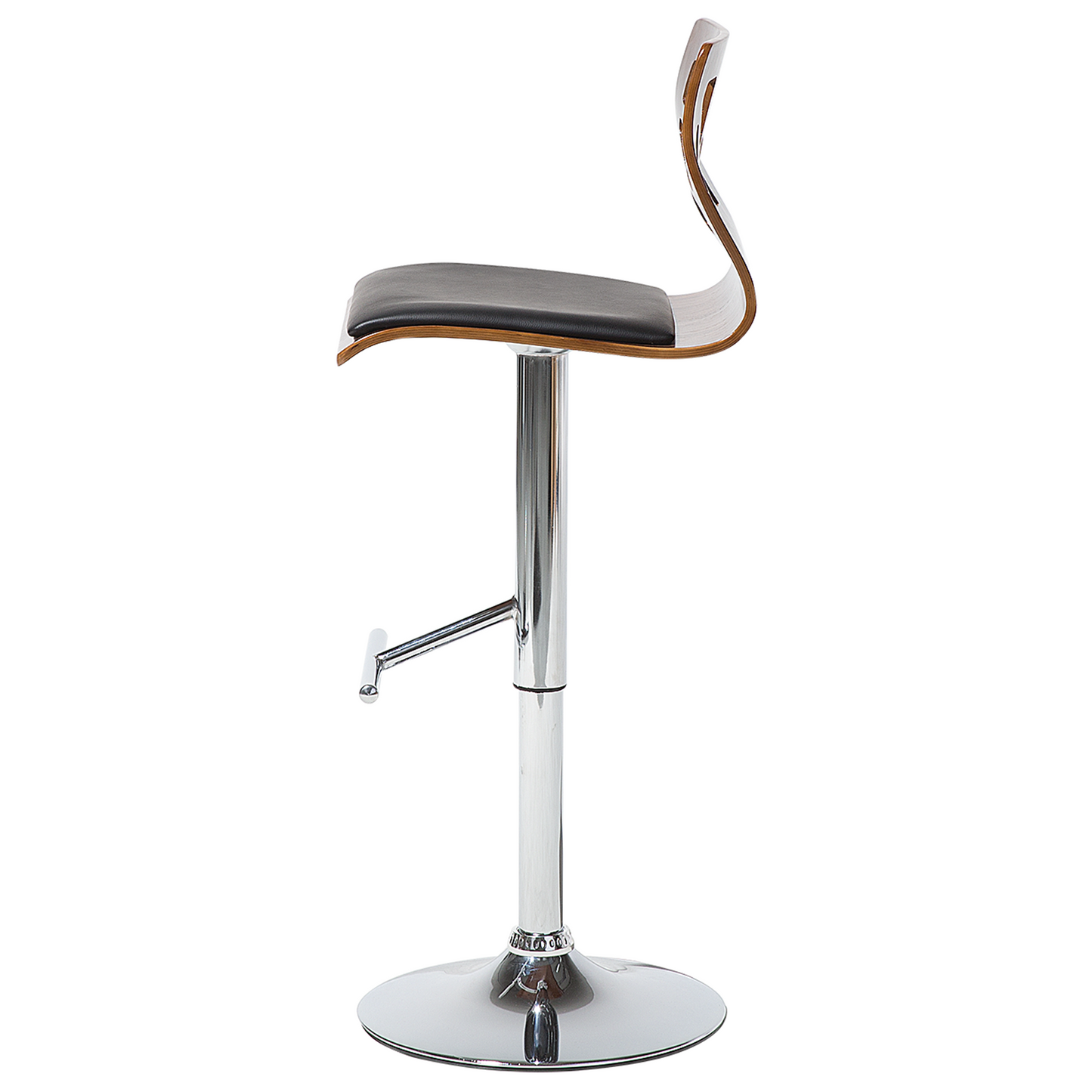 Bar Stools Set of 2 Dark Brown Faux Leather Swivel Gas Lift